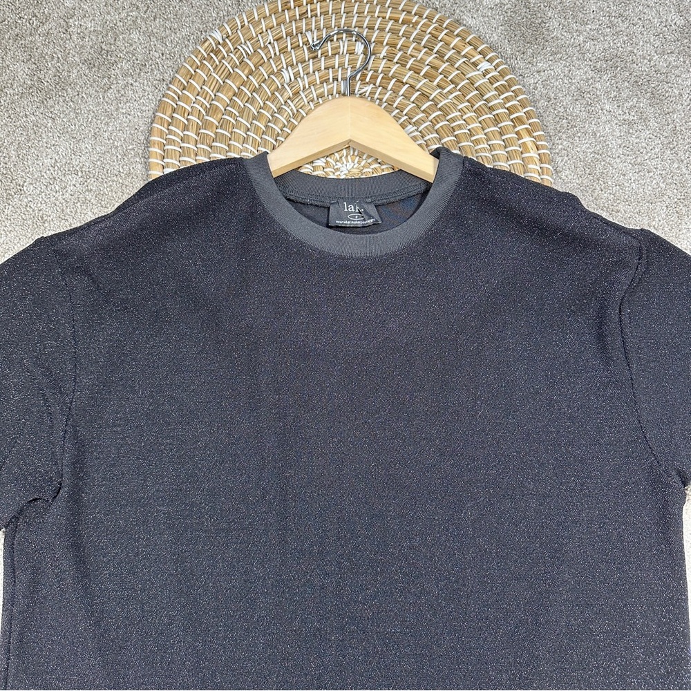 SOLD | Dressed in Lala Casual Luxe Midi Dress in Black Disco Sparkle Boxy S - Picture 5 of 16